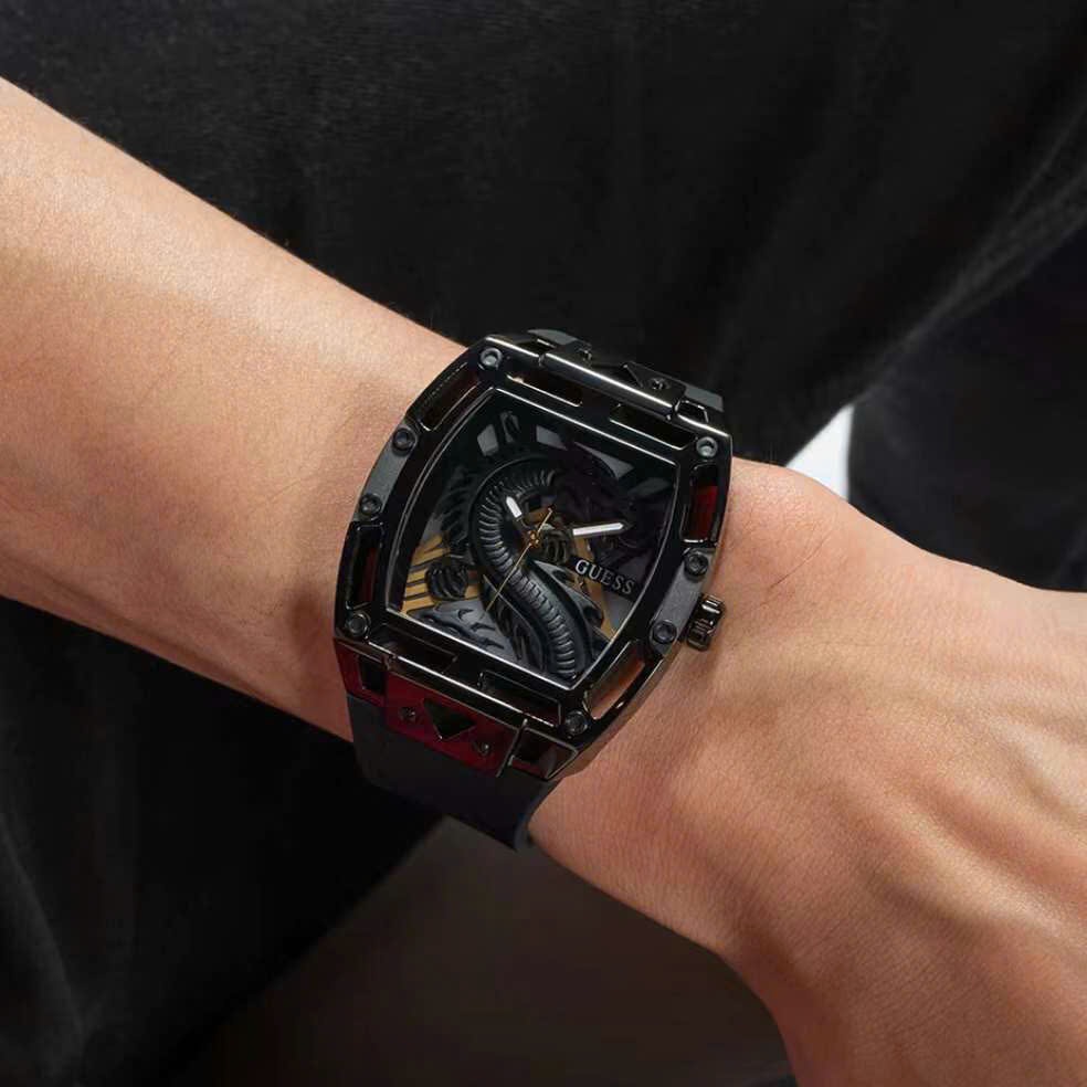 Đồng Hồ Guess Mặt Rồng |Cặp Đôi |Mặt Chữ Nhật |Dây Da |Size 43x34mm |donghogiatot.vn