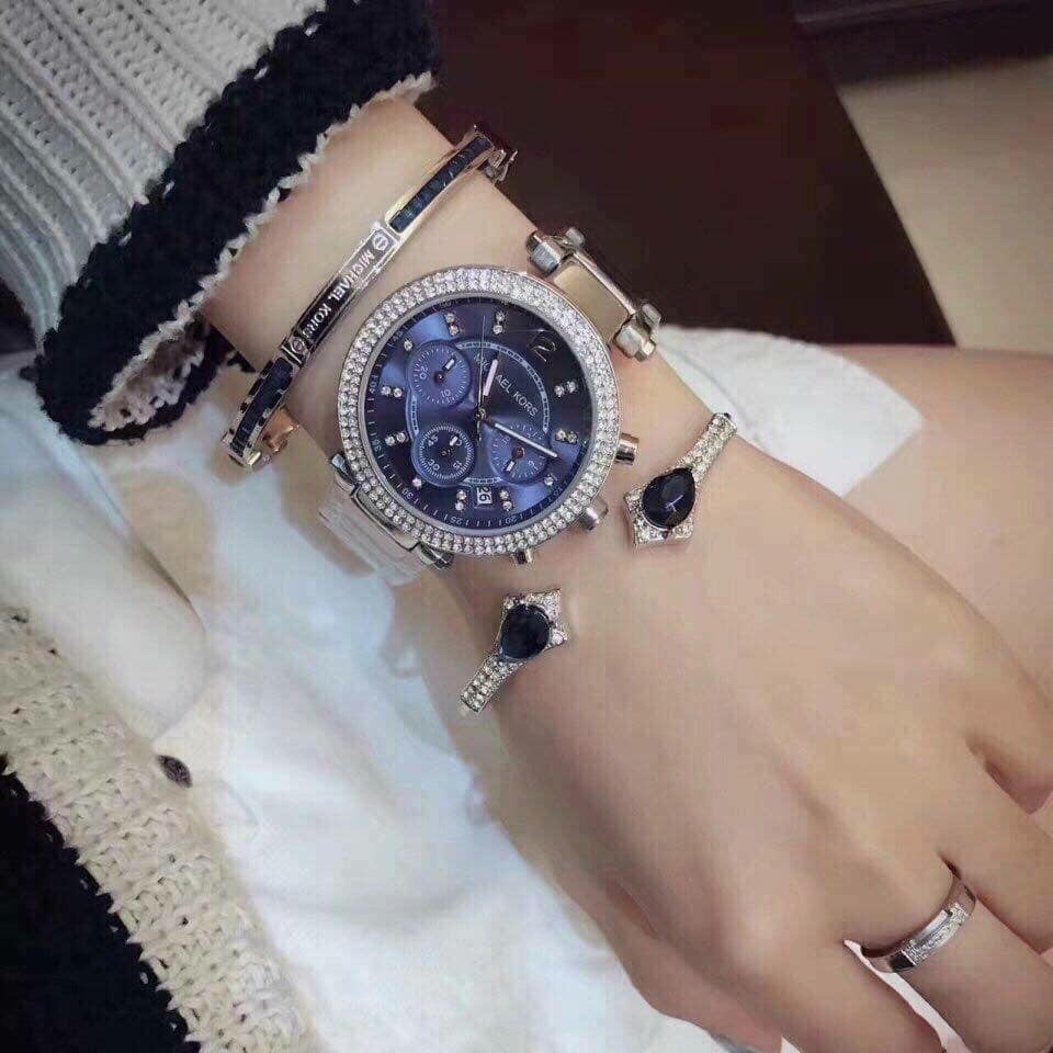 Đồng Hồ Michael Kors Parker |Nữ Giới |Mặt Xanh Dương |Dây Kim Loại Silver |Máy Pin (Quartz) |Size 38mm |donghogiatot.vn