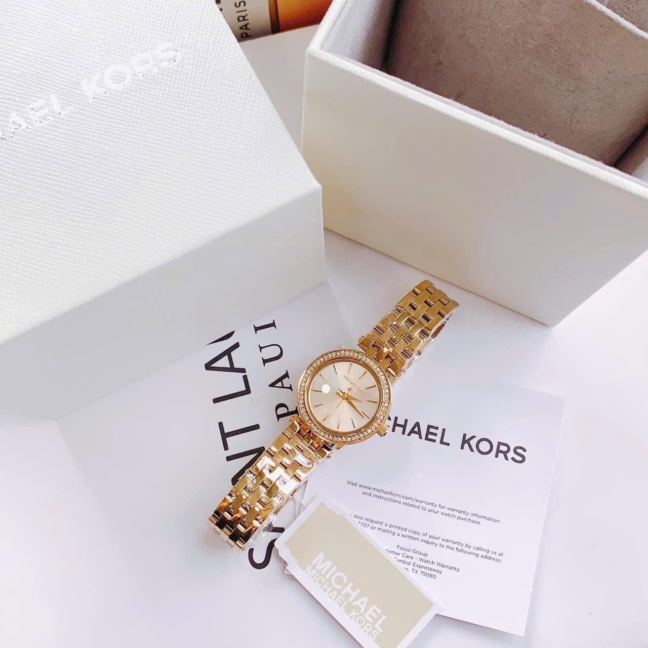 Đồng Hồ Michael Kors Darci Petite |Nữ Giới |Đính Đá |Dây Kim Loại Vàng Gold |Máy Pin (Quartz) |Size 26mm |donghogiatot.vn
