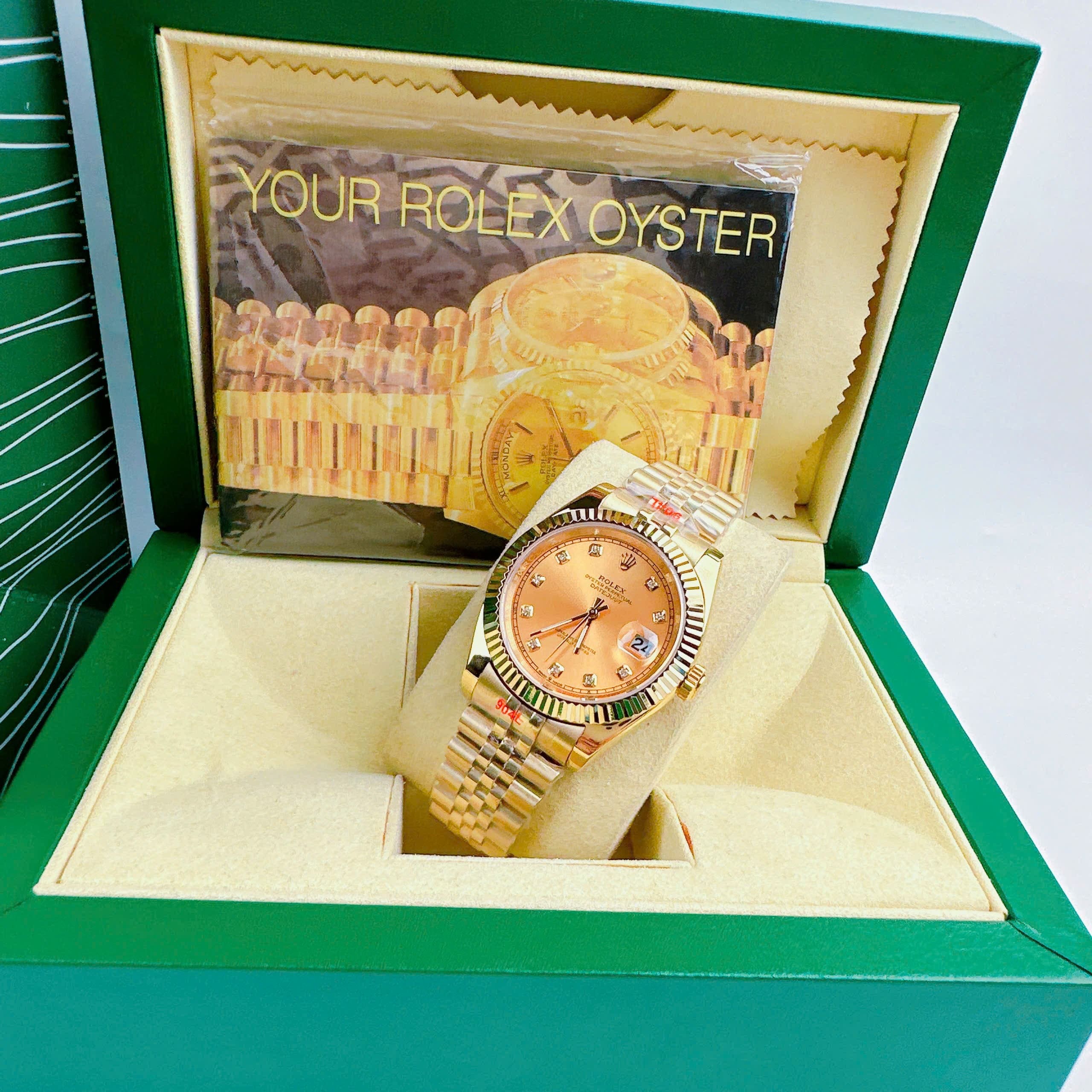 Đồng Hồ Rolex Niềng Khía |Nam Giới |Dây Kim Loại Vàng Gold |Máy Pin (Máy Quartz) |Size 41mm |donghogiatot.vn