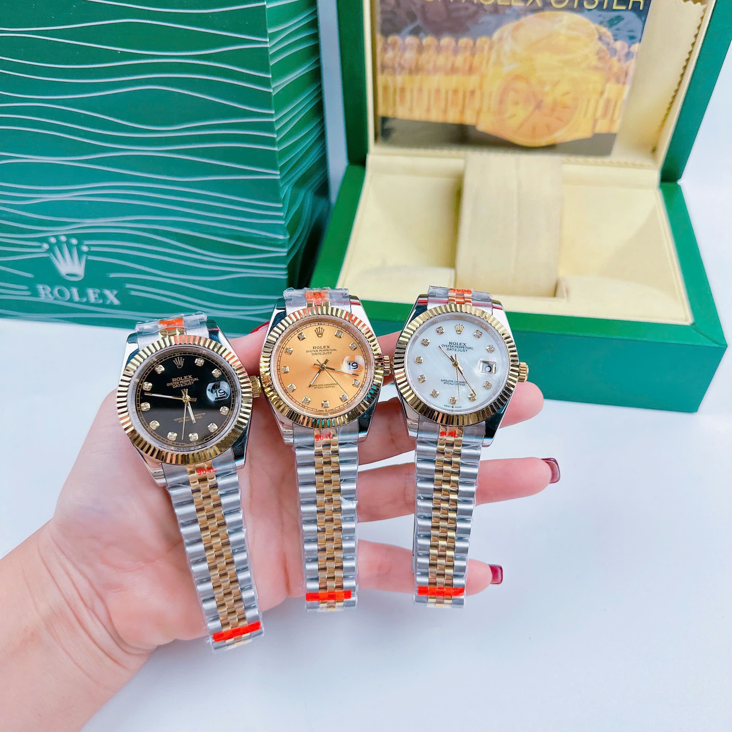 Đồng Hồ Rolex Niềng Khía |Nam Giới |Mặt Đen |Dây Kim Loại Demi |Máy Pin (Máy Quartz) |Size 41mm |donghogiatot.vn