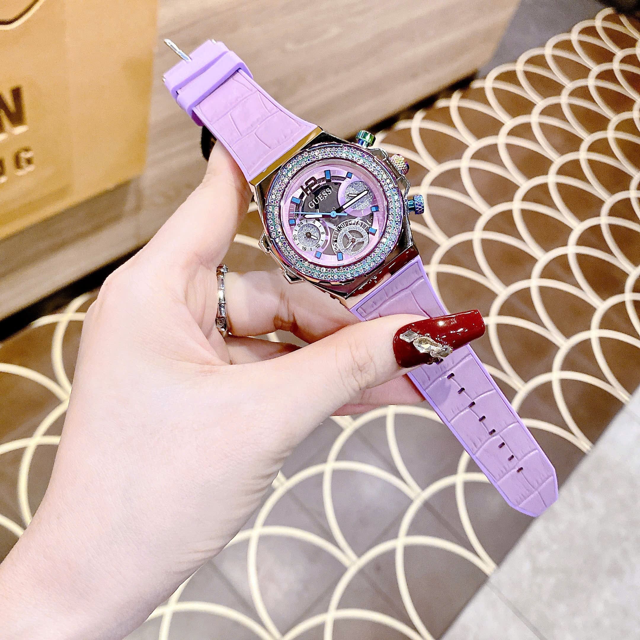 Đồng Hồ Guess Fusion |6 Kim |Nữ Giới |Đính Đá |Dây Silicone Hồng |Máy Pin (Quartz) |Size 36mm |donghogiatot.vn
