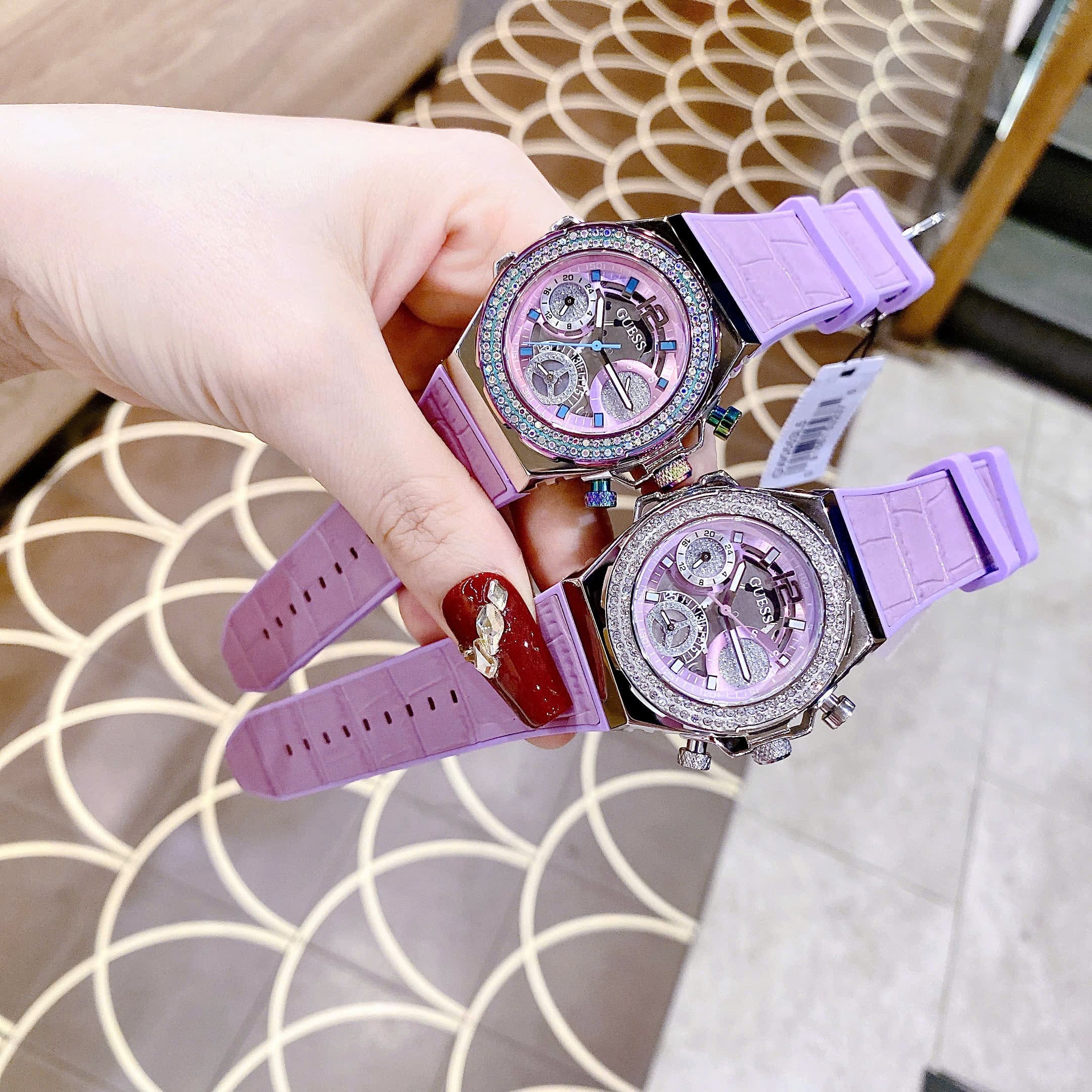 Đồng Hồ Guess Fusion |6 Kim |Nữ Giới |Đính Đá |Dây Silicone Hồng |Máy Pin (Quartz) |Size 36mm |donghogiatot.vn