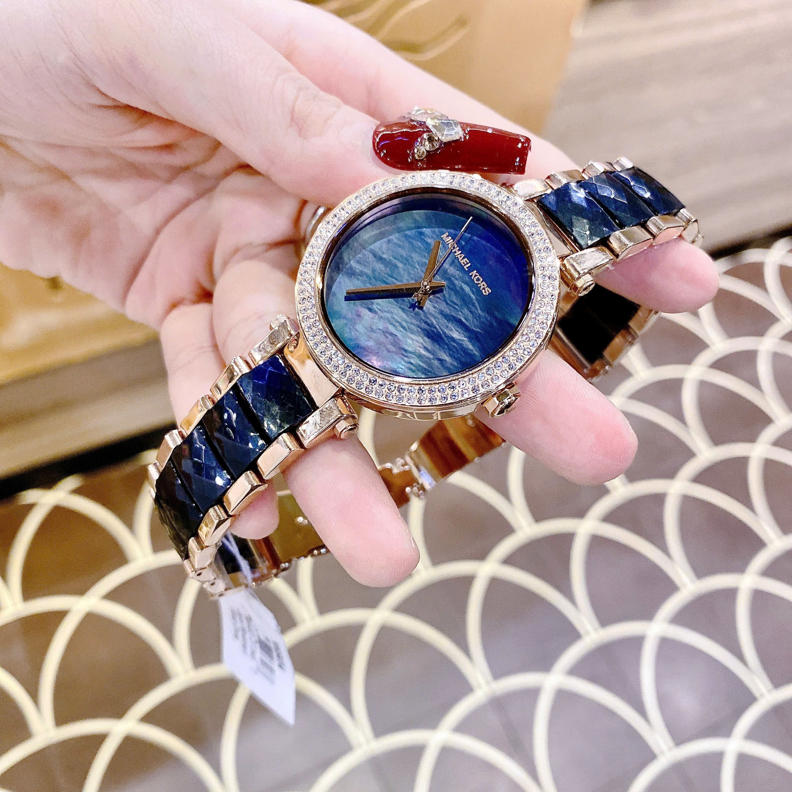 Đồng Hồ Michael Kors Parker |Nữ Giới |Rose Gold |Dây Kim Loại Mix Acetate Đen |Máy Pin (Quartz) |Size 39mm |donghogiatot.vn