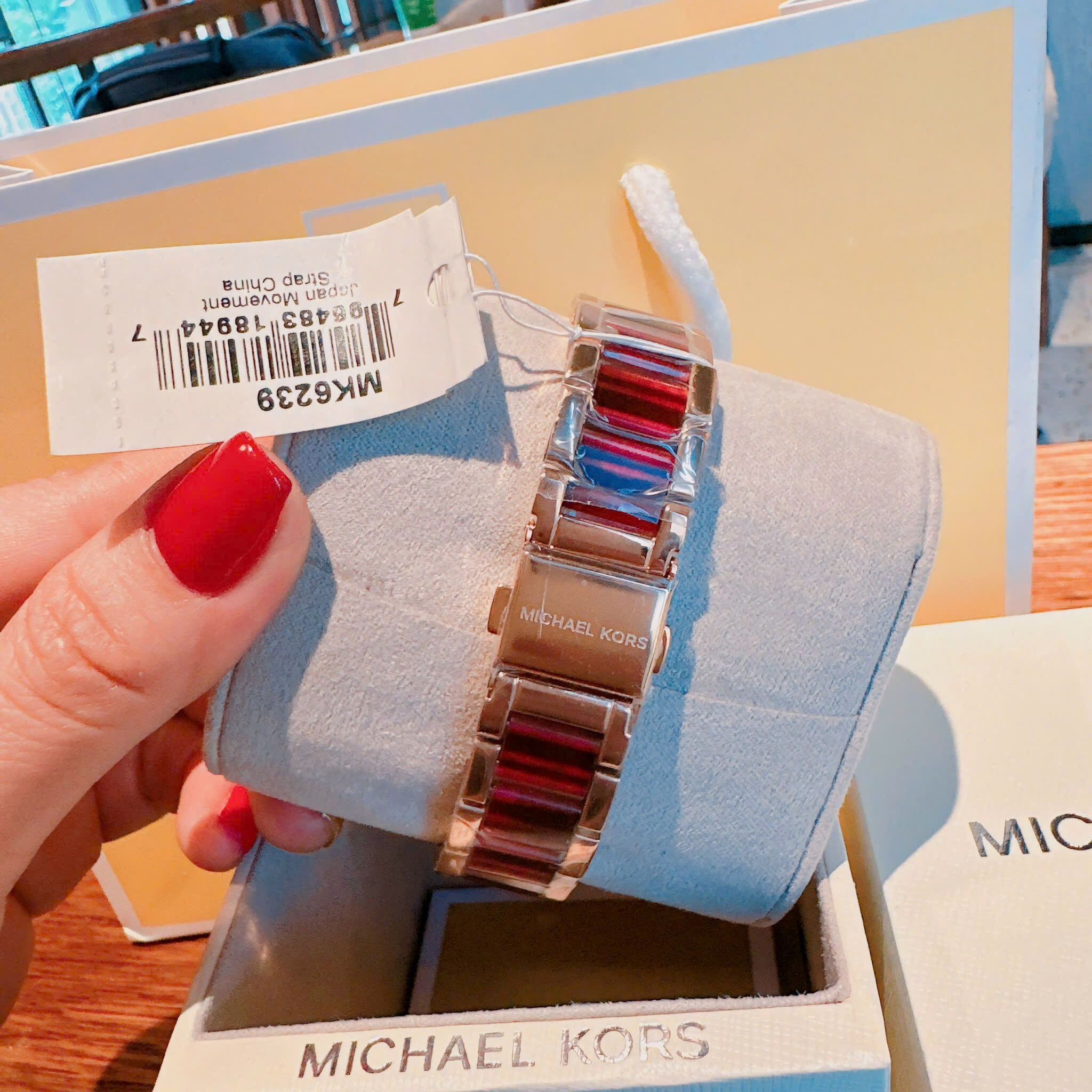 Đồng Hồ Michael Kors Parker Mini |Nữ Giới |Dây Kim Loại Mix Acetate Đỏ |Máy Pin (Quartz) |Size 33mm |donghogiatot.vn