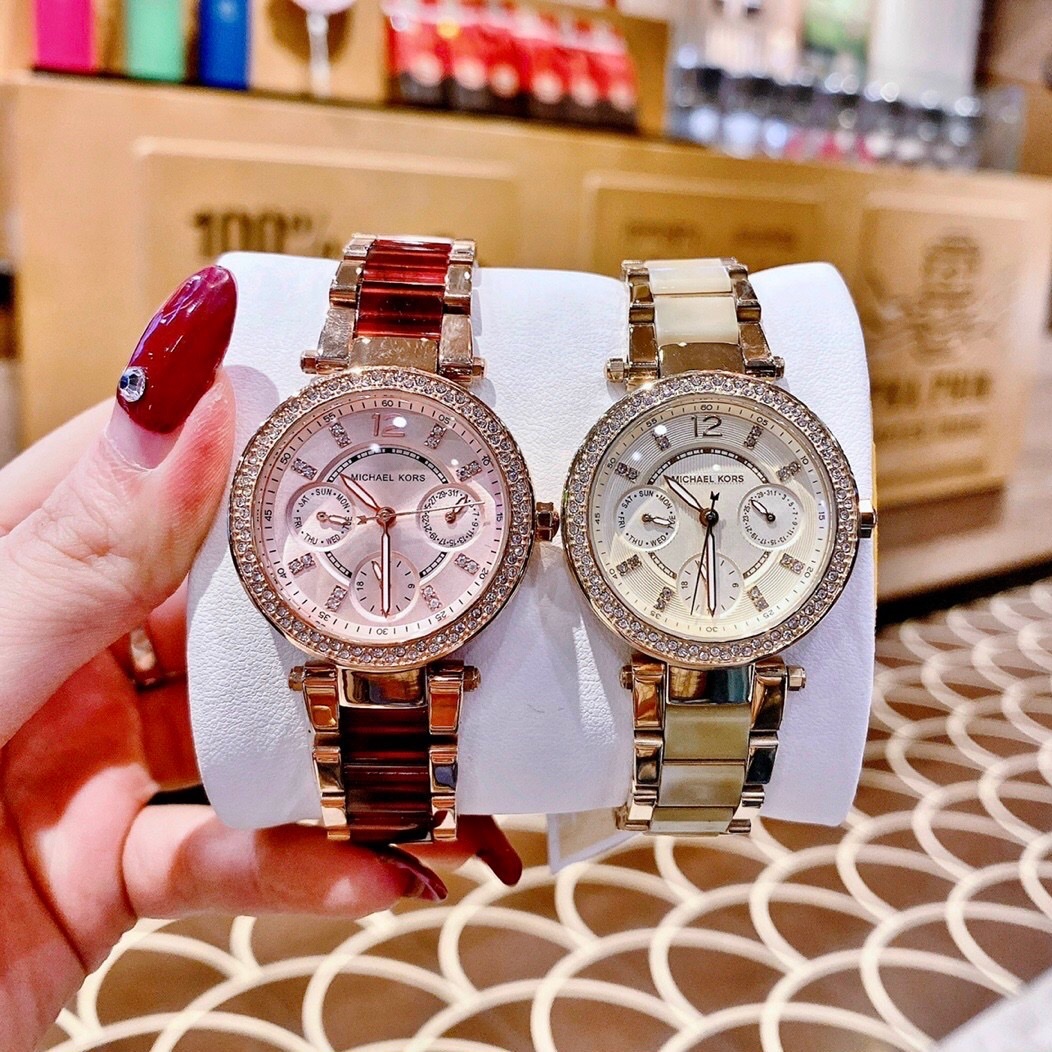 Đồng Hồ Michael Kors Parker Mini |Nữ Giới |Dây Kim Loại Mix Acetate Đỏ |Máy Pin (Quartz) |Size 33mm |donghogiatot.vn