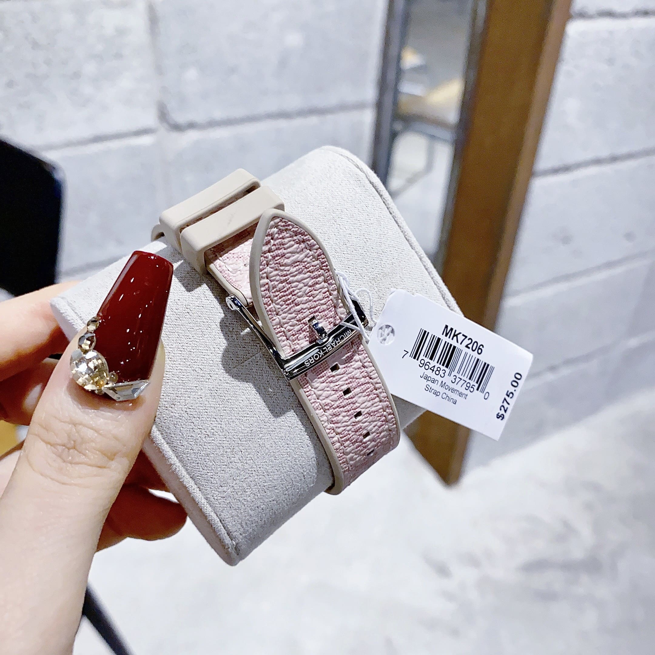 Đồng Hồ Michael Kors Jessa |Unisex |Silver |Dây Silicone Hồng Bọc Da |Máy Pin (Quartz) |Size 40mm |donghogiatot.vn