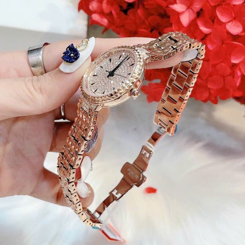 Đồng Hồ Davena Mặt Full Đá |Nữ Giới |Dây Kim Loại Rose Gold |Máy Pin (Quartz) |Size 32mm |donghogiatot.vn