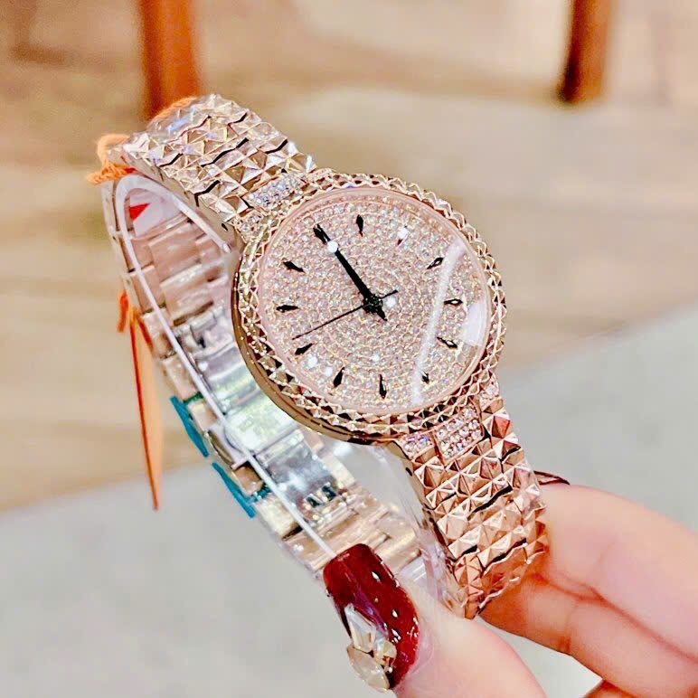 Đồng Hồ Davena Mặt Full Đá |Nữ Giới |Dây Kim Loại Rose Gold |Máy Pin (Quartz) |Size 32mm |donghogiatot.vn