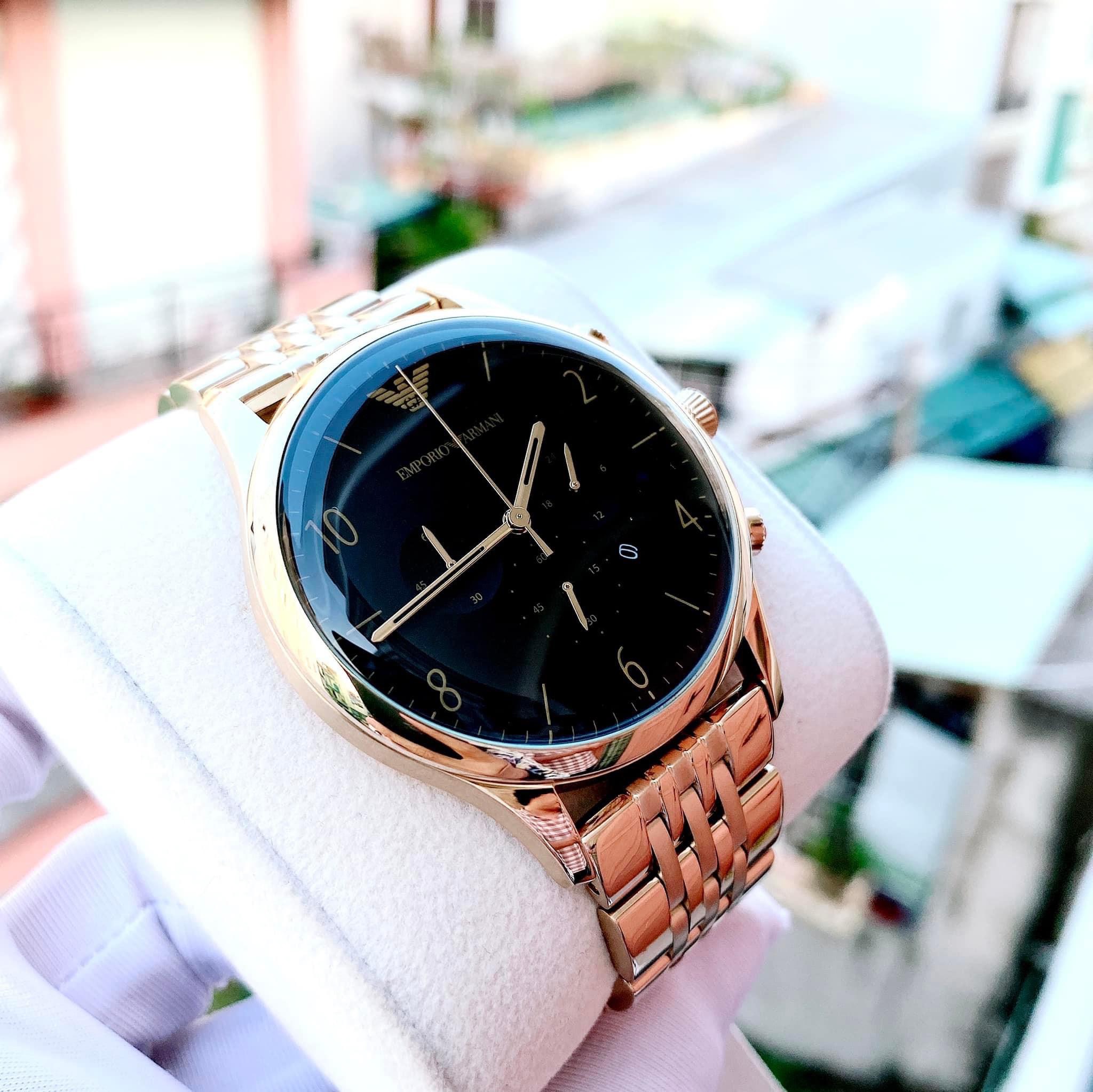 Đồng Hồ Emporio Armani Vàng Full Gold Luxury |Nam Giới |Dây Kim Loại |Máy Pin (Quartz) |Size 43mm |Donghogiatot.vn
