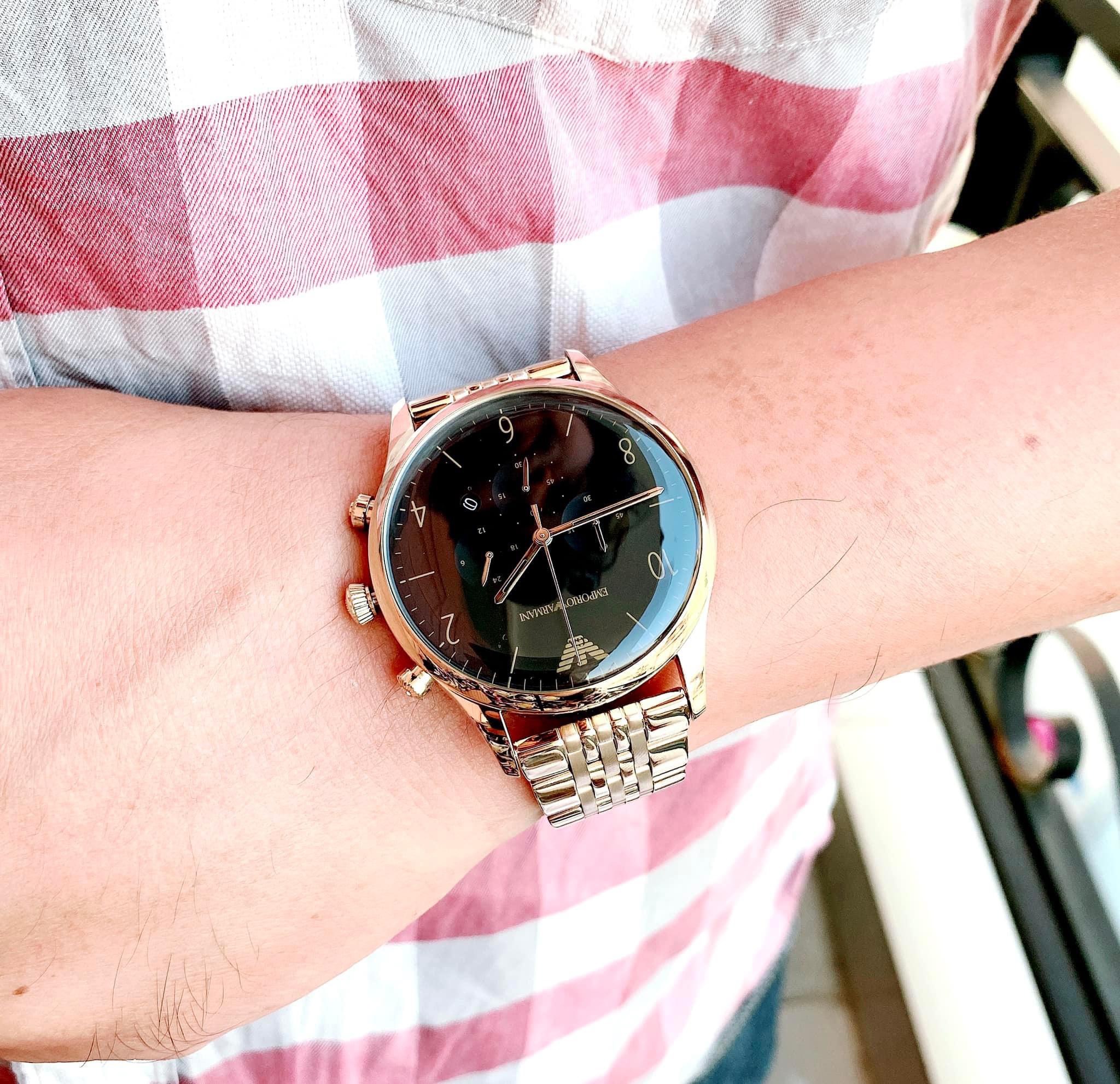 Đồng Hồ Emporio Armani Vàng Full Gold Luxury |Nam Giới |Dây Kim Loại |Máy Pin (Quartz) |Size 43mm |Donghogiatot.vn