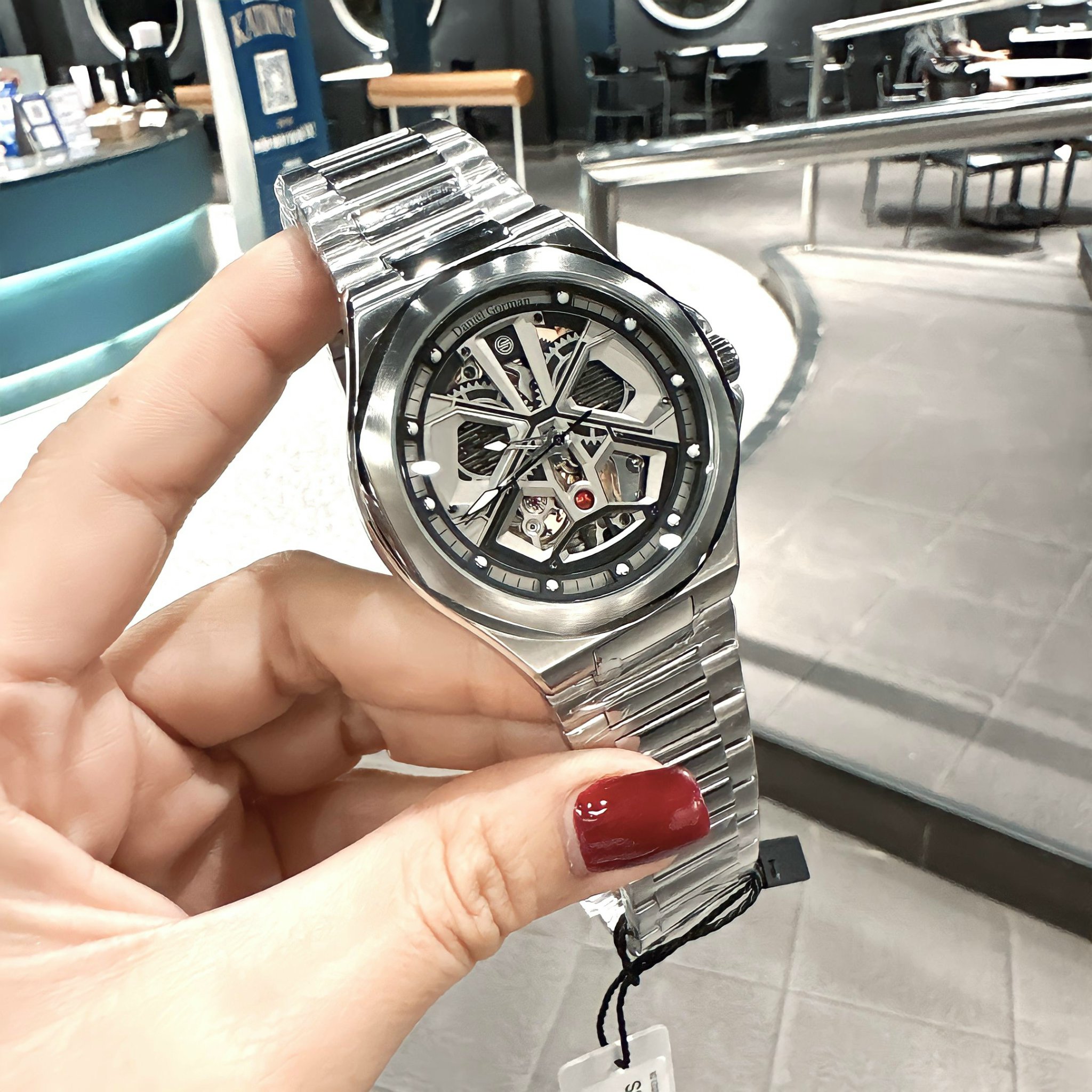 Đồng Hồ Daniel Gorman Trắng Silver |Nam Giới |Dây Kim Loại |Máy Cơ (Automatic) |Mặt Tròn |Donghogiatot.vn