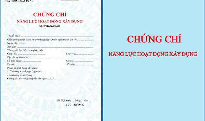 Chứng chỉ năng lực hoạt động xây dựng