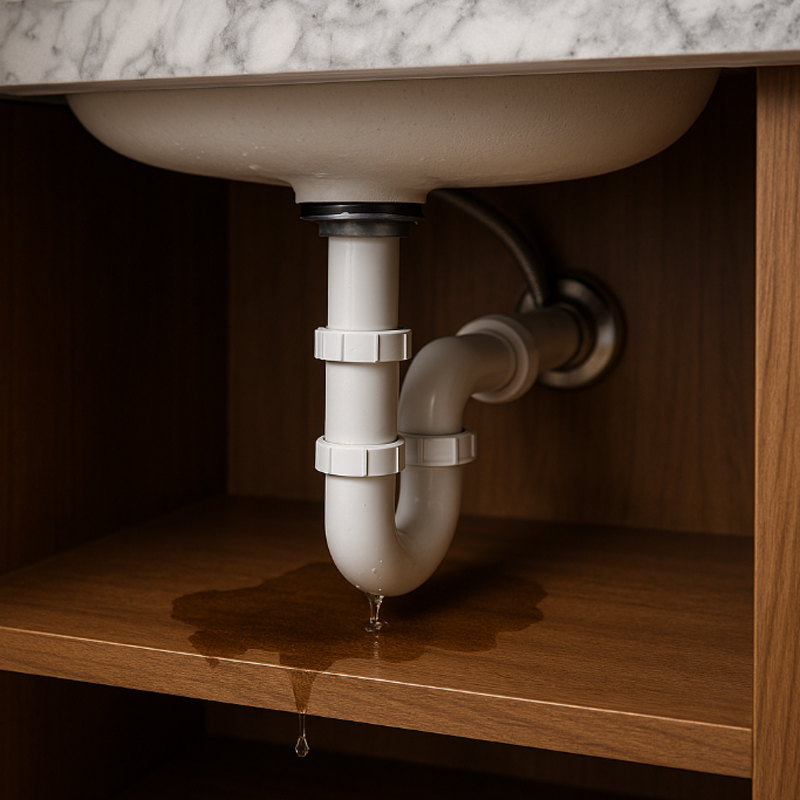 Rò rỉ tại ống xả, khớp nối, cổ xiphong