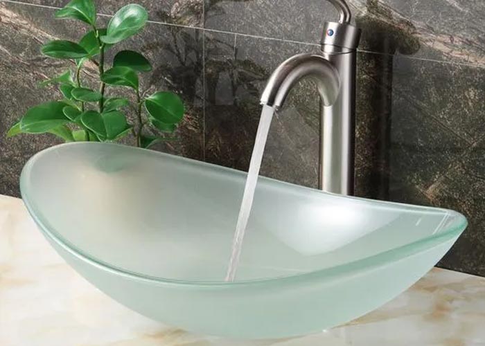 Chậu rửa dương bàn bằng kính
