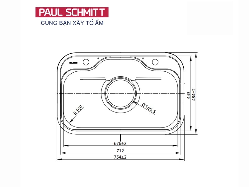 Kích thước mini chậu của Paulschmitt