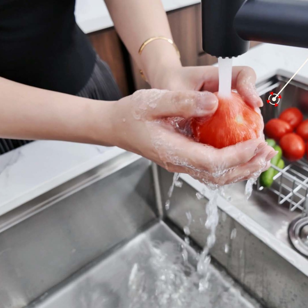 vòi bếp nóng lạnh dây rút PA329KB