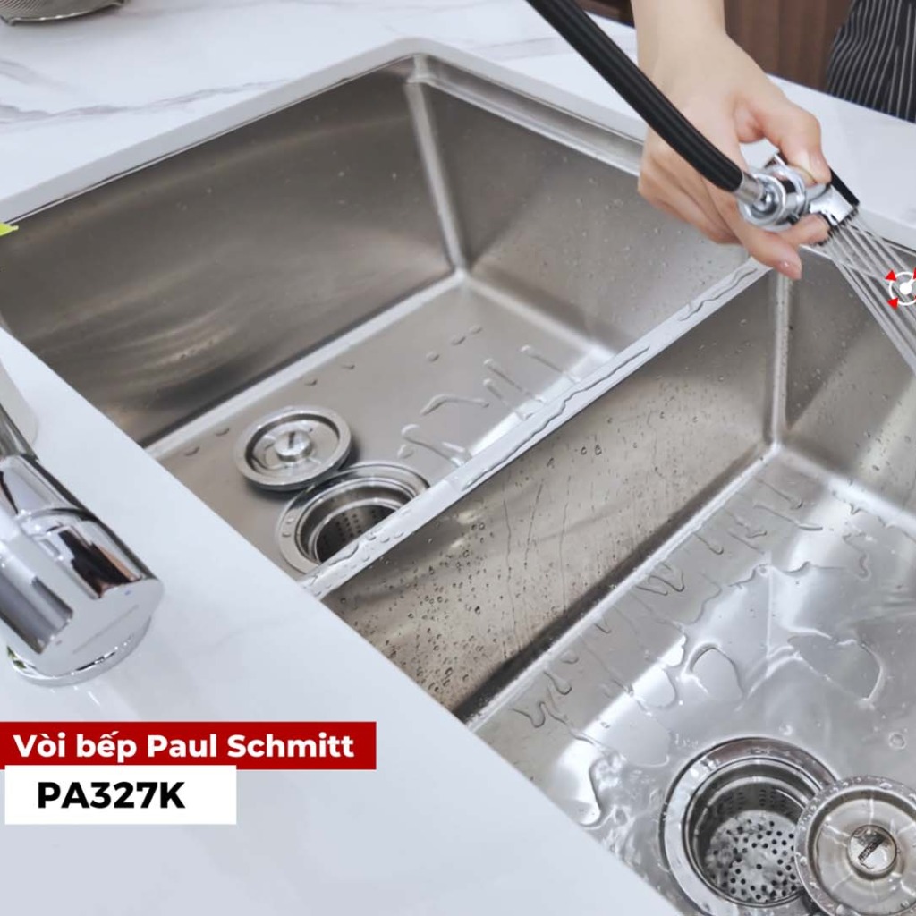 vòi rửa nóng lạnh dây rút paulschmitt PA327K