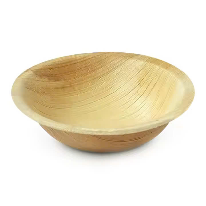 10cm areca leaf bowl made from natural palm leaf, eco-friendly alternative to plastic