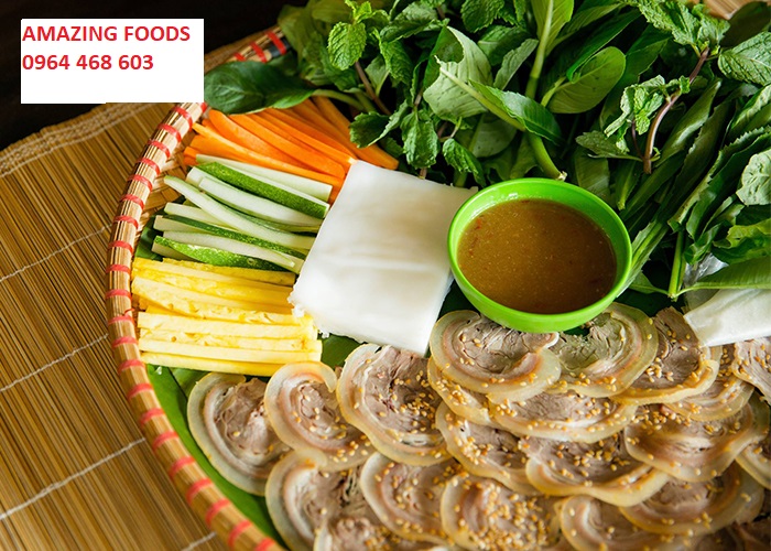 bò tơ củ chi hấp cuộn bánh tráng rau rừng CHẤM MẮM NÊM