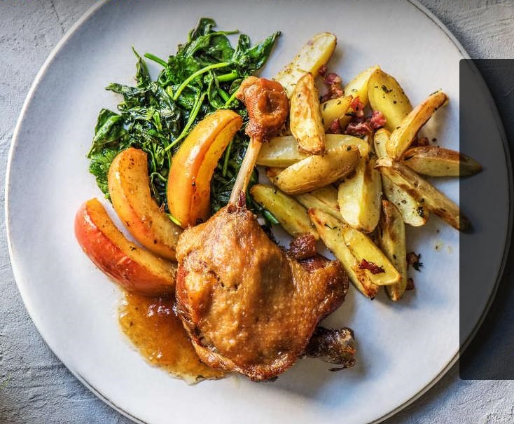 Đùi vịt góc tư làm món đùi vịt om mỡ trứ danh của Pháp quốc