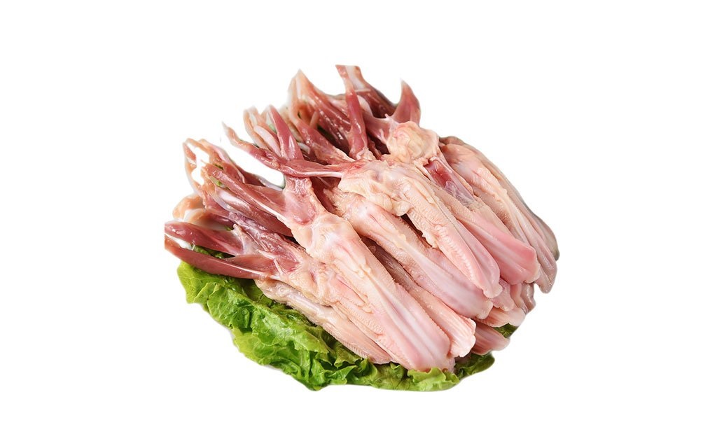 Ảnh lưỡi vịt tươi sơ chế còn nguyên form, chuyên dùng cho món sapo, khìa nước dừa