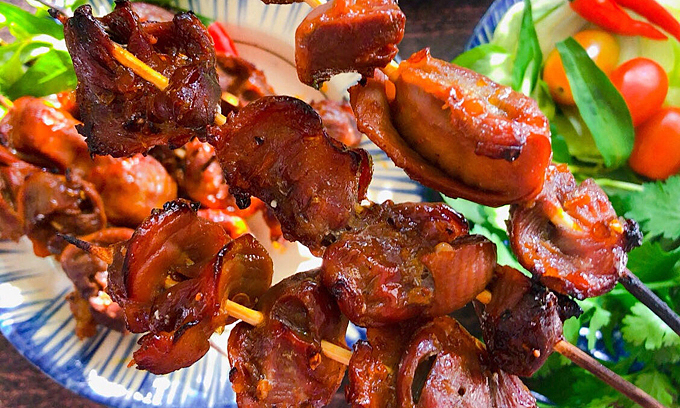 MỀ GÀ NƯỚNG XIÊN