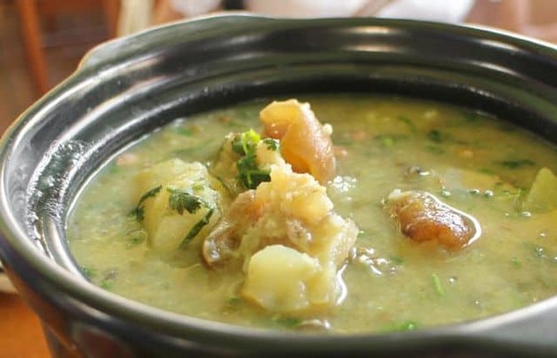 dựng bò nấu cháo đậu xanh