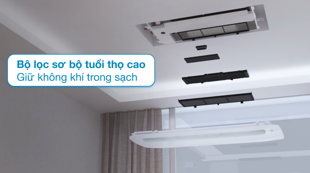 Điều hòa âm trần LG 1 hướng thổi 24000BTU ZTNQ24GTLA0 - lọc không khí