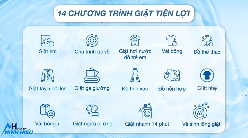 *Máy Giặt Sấy LG Giặt 10Kg Sấy 6Kg FV1410D4P - chương trình giặt đa dạng