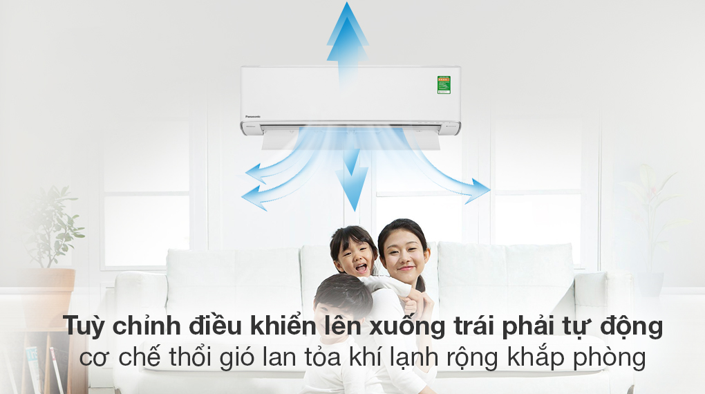 Điều hòa Panasonic inverter 1 chiều 12000BTU RU12AKH-8 (Model 2024) - cơ chế gió
