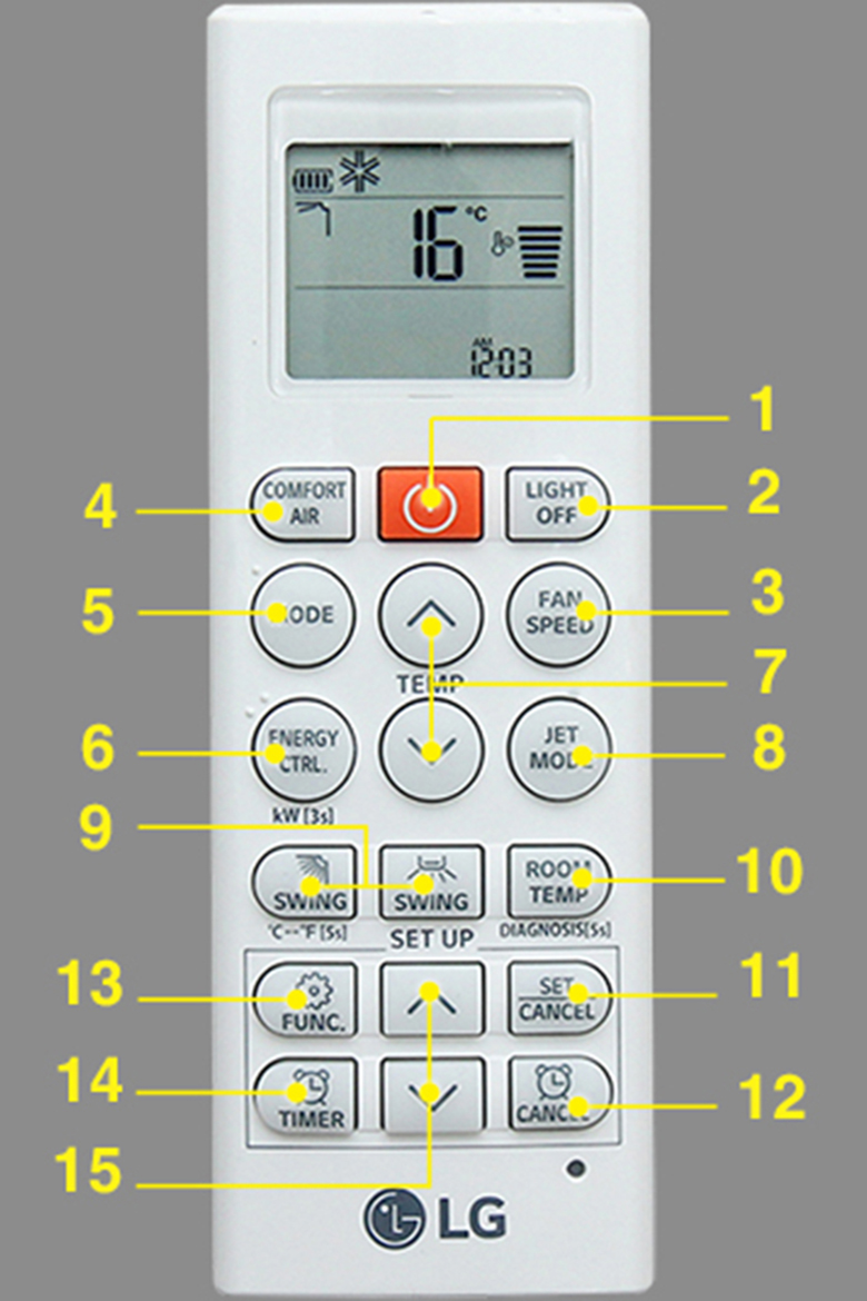 điều khiển điều hòa lg