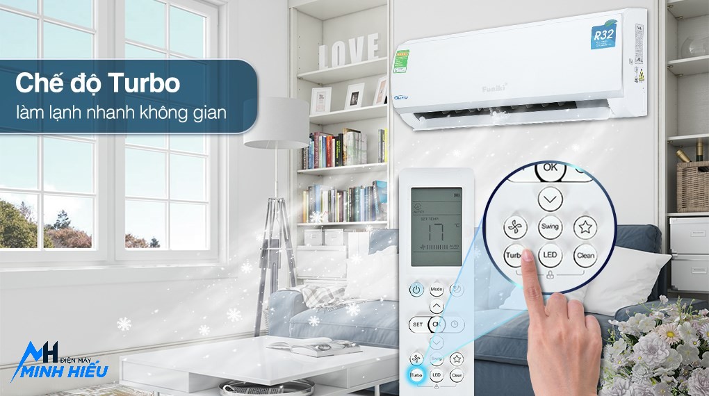 Điều Hòa Funiki 12000Btu 1 Chiều Inverter Wifi HSIC12TMU - công nghệ turbo