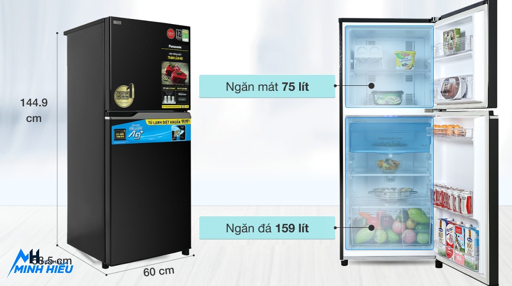 Tủ Lạnh Panasonic 2 Cánh 234 Lít NR-TV261BPKV - DUNG TÍCH