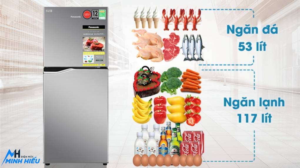 Tủ Lạnh Panasonic 2 Cánh 170 Lít NR-BA190PPVN - dung tich