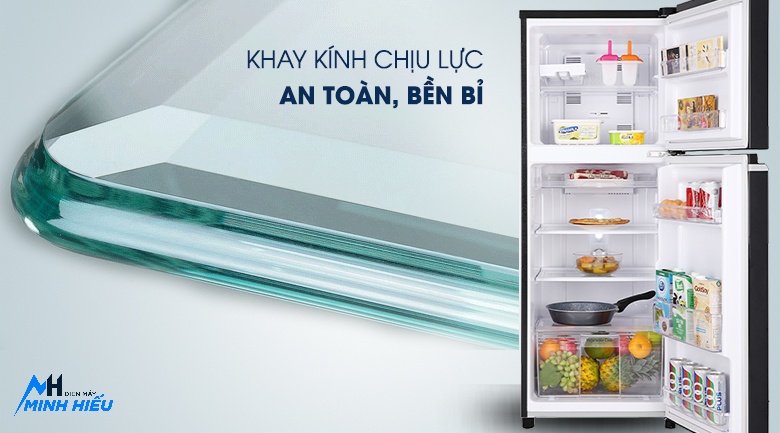 Tủ Lạnh Panasonic 2 Cánh 188 Lít NR-BA229PKVN - khay kính chịu lực