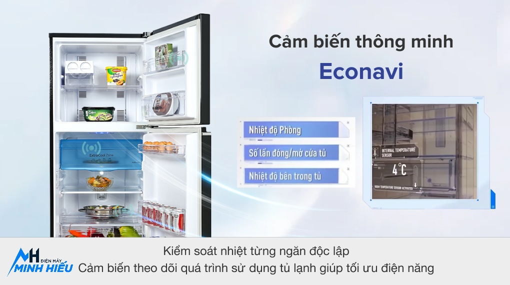 Tủ Lạnh Panasonic 2 Cánh 234 Lít NR-TV261BPKV - cảm biến thông minh