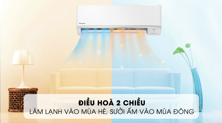 Điều hòa Panasonic 2 chiều 12000BTU inverter YZ12AKH-8 (Model 2024) - mát lạnh mùa hè ấm áp mùa đông với chế độ 2 chiều