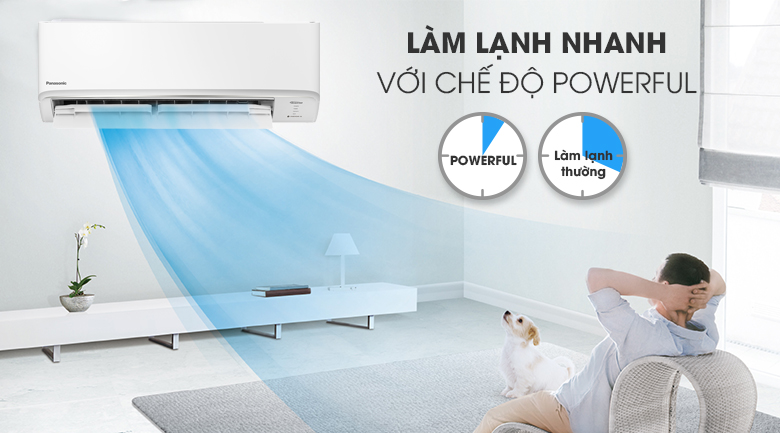 Điều hòa Panasonic 2 chiều 9000BTU inverter YZ9AKH-8 (Model 2024) - chế độ làm lạnh nhanh với công nghệ powerful
