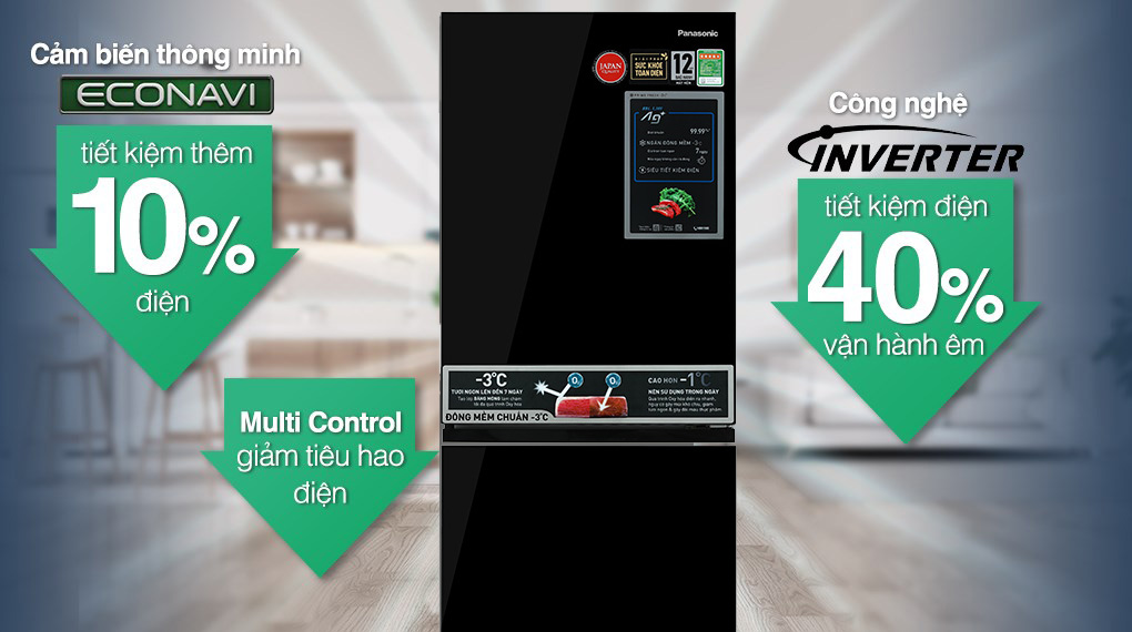 Tủ Lạnh Panasonic 2 Cánh 255 Lít NR-BV281BGMV (Model 2023) - Cảm biến thông minh