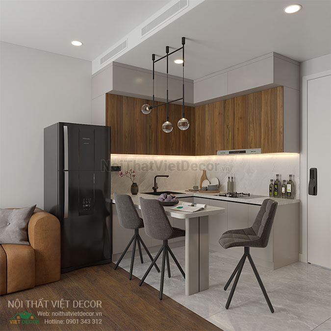 Nội thất Việt Decor thiết kế thi công nội thất chung cư 1 phòng ngủ + 45 m2 tại Bình Dương phòng bếp