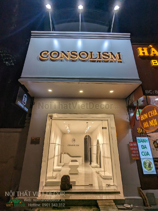 Nội thất Việt Decor thiết kế thi công nội thất, hoàn thiện cửa hàng thời trang consolism quận 1 hồ chí minh, bảng hiệu