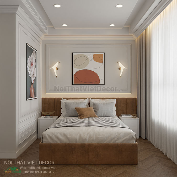 Nội thất Việt Decor thiết kế thi công nội thất căn hộ 2 phòng ngủ tân cổ điển 62 m2 tại tp hồ chí minh phòng ngủ gia chủ