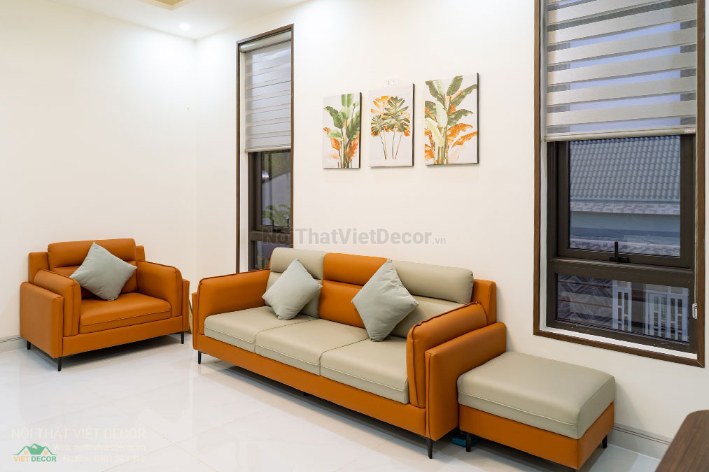 Nội Thất Việt Decor thiết kế thi công nội thất, tủ bếp gỗ công nghiệp An Cường, nhà phố 3 tầng tại thành phố Biên Hòa, Đồng Nai, sofa phòng sinh hoạt chung