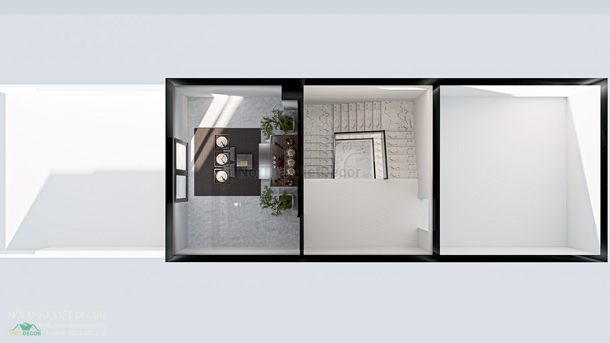 Nội thất Việt Decor thiết kế thi công nội thất nhà ở gia đình 3 tầng thuộc dự án Lavilla Tân An, Long An, mặt bằng tầng 3