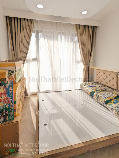 Nội Thất Việt Decor thiết kế thi công nội thất căn hộ 2 phòng ngủ chung cư Quận 9 Hồ Chí Minh, phòng ngủ master