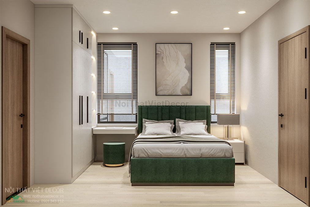 Nội thất Việt Decor thiết kế thi công nội thất nhà phố 3 phòng ngủ tại quận 7, thành phố Hồ Chí Minh, phối cảnh 3D phòng ngủ 3