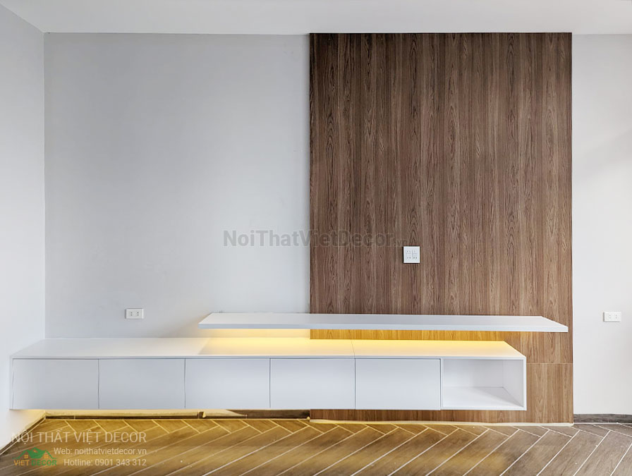 Nội Thất Việt Decor thiết kế thi công nội thất, tủ bếp gỗ công nghiệp An Cường, nhà phố 3 phòng ngủ tại tỉnh Cần Thơ, kệ ti vi phòng ngủ 3