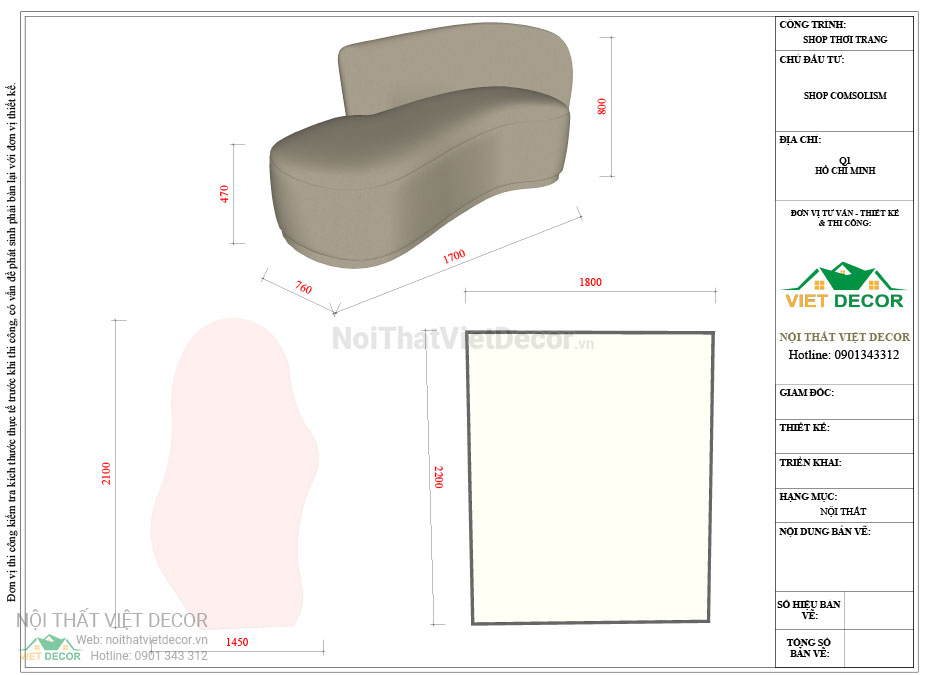 Nội thất Việt Decor hồ sơ thiết kế chi tiết thi công 2D cửa hàng thời trang consolism quận 1 hồ chí minh