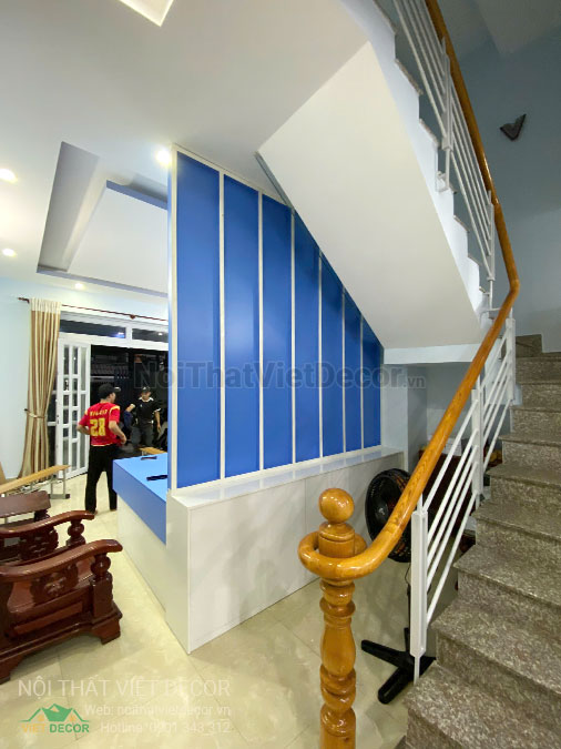 Nội thất Việt Decor thiết kế thi công nội thất, hoàn thiện trung tâm luyện chữ Ngân Hà thành phố Thủ Đức, thi công bàn lễ tân reception